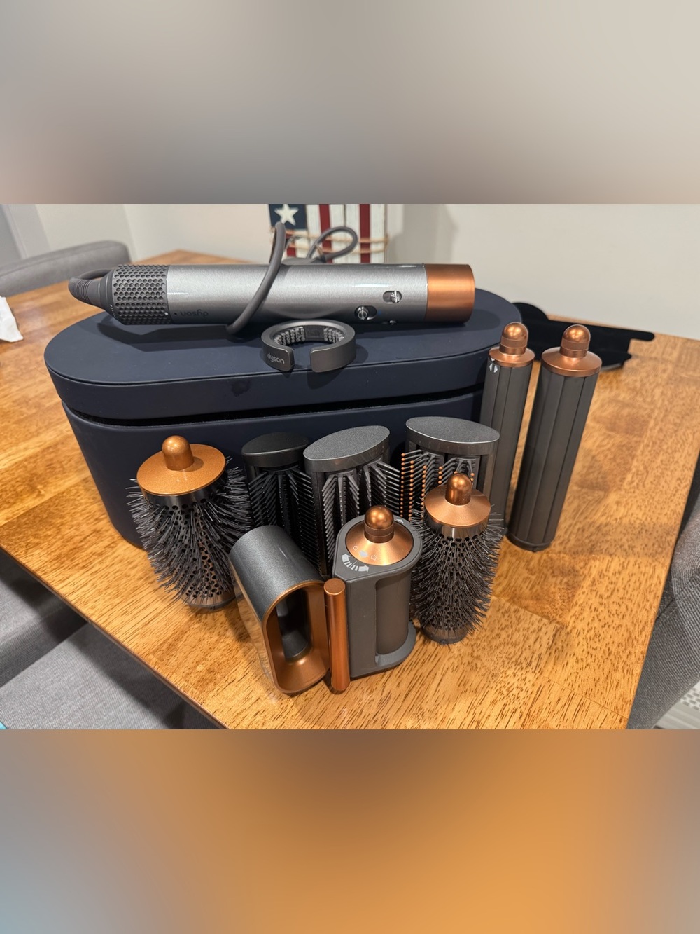 Dyson gray and gold airwrap